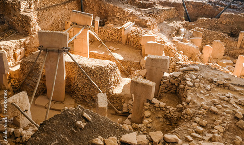 The beginning of time. Ancient site of Gobekli Tepe in Turkey. Gobekli Tepe is a UNESCO World Heritage site. The Oldest Temple of the World. Neolithic excavations. Pre-Pottery Neolithic.