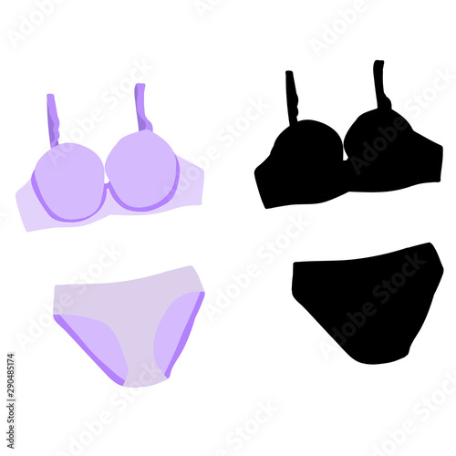 silhouette of lingerie, underpants and bra