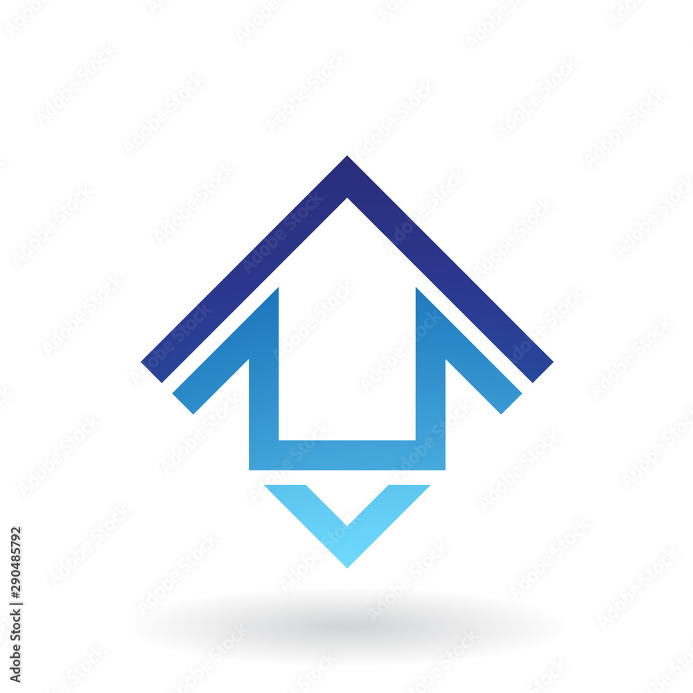Abstract Square Shaped House Icon Abstract Square Shaped House Icon