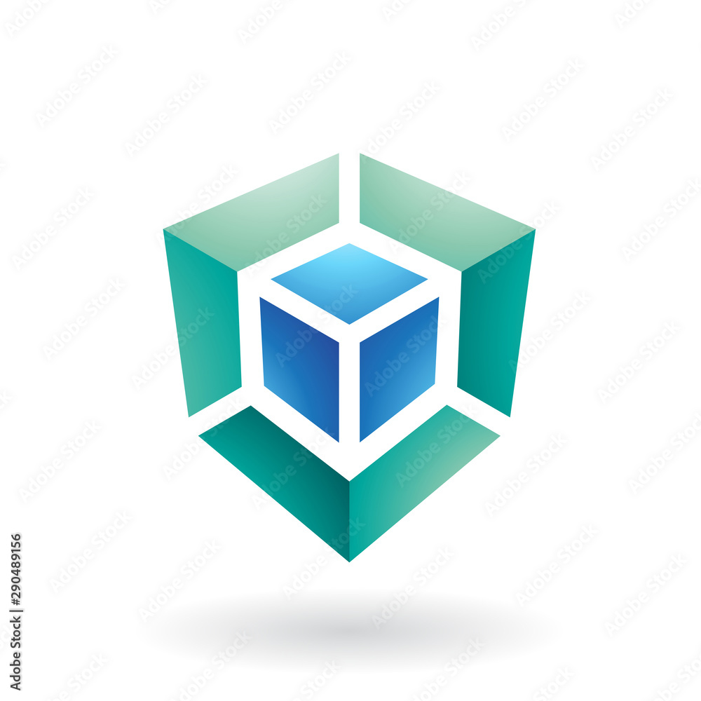 Cube Shaped Abstract Icon Cube Shaped Abstract Icon
