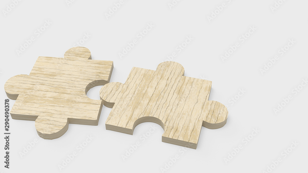 Fototapeta premium jigsaw puzzle on white for abstract concept 3d rendering.