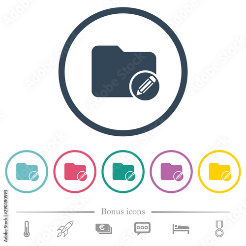 Edit directory flat color icons in round outlines