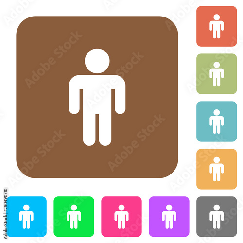 Male sign rounded square flat icons