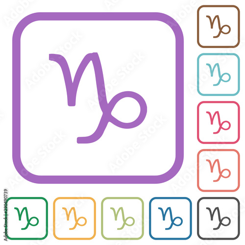 Capricorn zodiac symbol simple icons