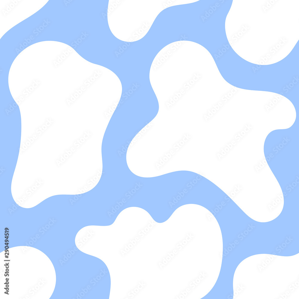 Vecteur Stock White cow spots on blue background seamless pattern or animal  print or dalmatian dog stains. Vector illustration Eps 10 | Adobe Stock