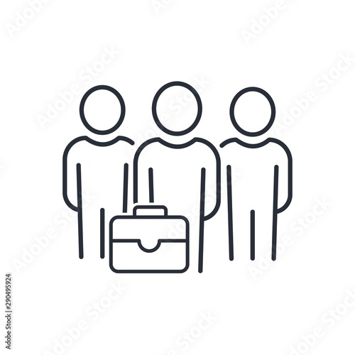 A group of officials. Commission. Vector linear icon isolated on white background.