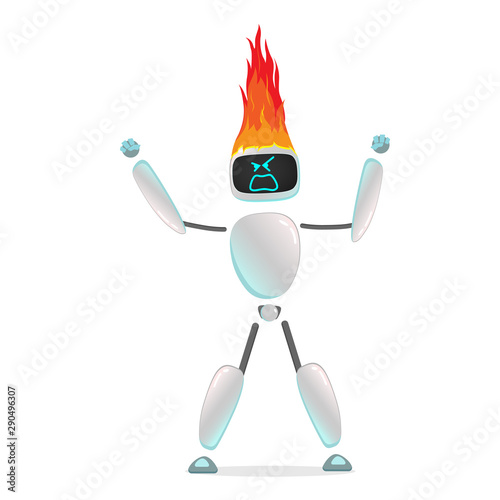 RPA. Funny white robot in different comic situations and moods. Modern technologists of the invention of the future, artificial intelligence. robotics and bots