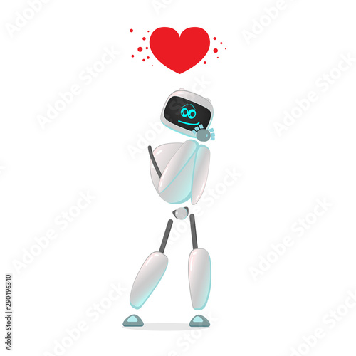 RPA. Funny white robot in different comic situations and moods. Modern technologists of the invention of the future, artificial intelligence. robotics and bots