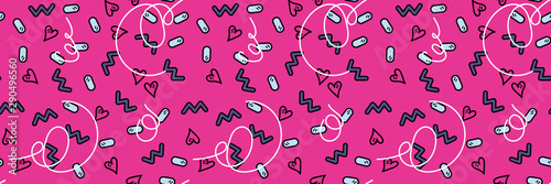 Vector illustration, funny seamless pattern with different types of underpants.