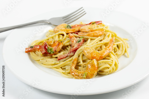 spaghetti aux crevettes 