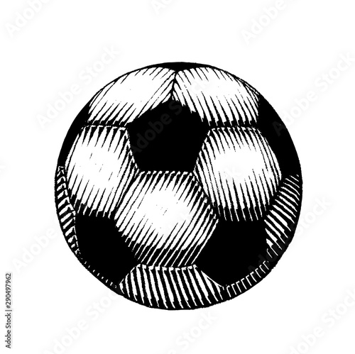 Ink Sketch of a Soccer Ball