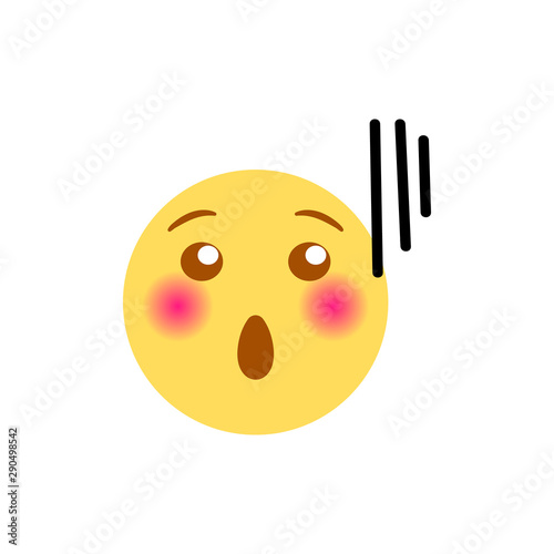 Vector illustration, yellow sirprised emoji. With hand drawn black marker doodle detail. High quality, isolated.