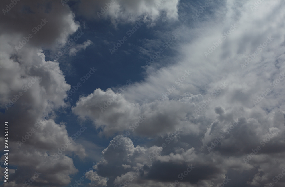  Beauty white cloud and clear blue sky in sunny day texture background