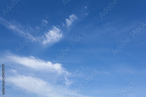 Sunshine clouds sky during morning background. Blue white pastel heaven soft focus lens flare sunlight. Abstract blurred cyan gradient of peaceful nature. Open view out windows beautiful summer spring