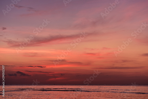 Sunset and red clouds  Gili Meno Island  Indonesia