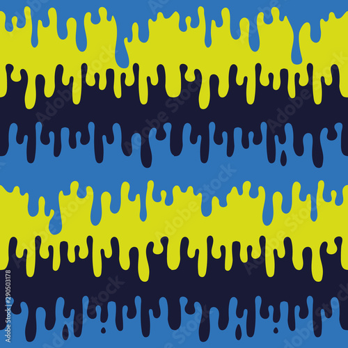 Flowing paint is a seamless pattern. Dripping paint.