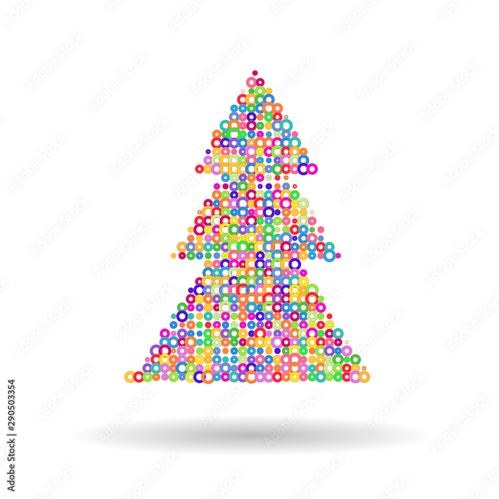 Christmas tree with multicolored circles Christmas tree with multicolored circles