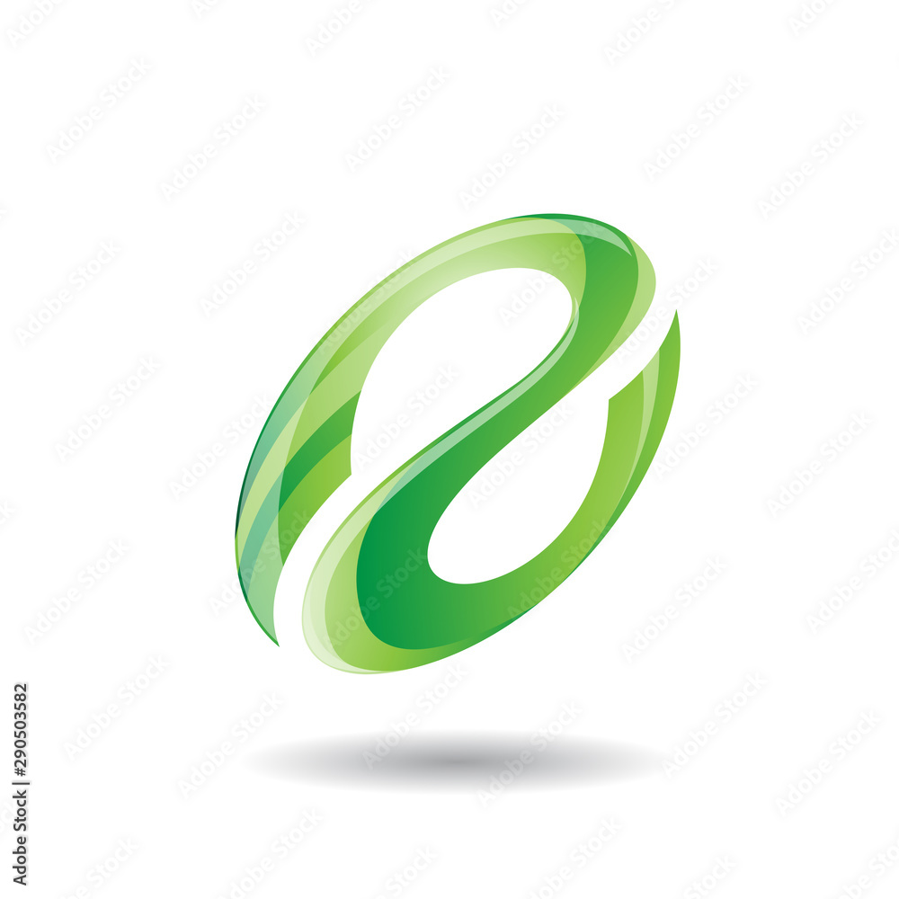 Abstract Symbol of Oval Letter A Icon