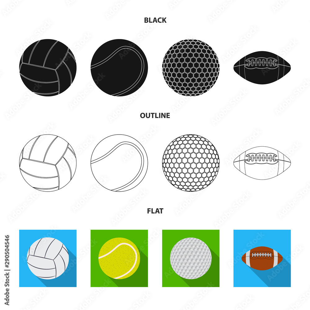 Obraz premium Vector design of sport and ball logo. Set of sport and athletic stock symbol for web.