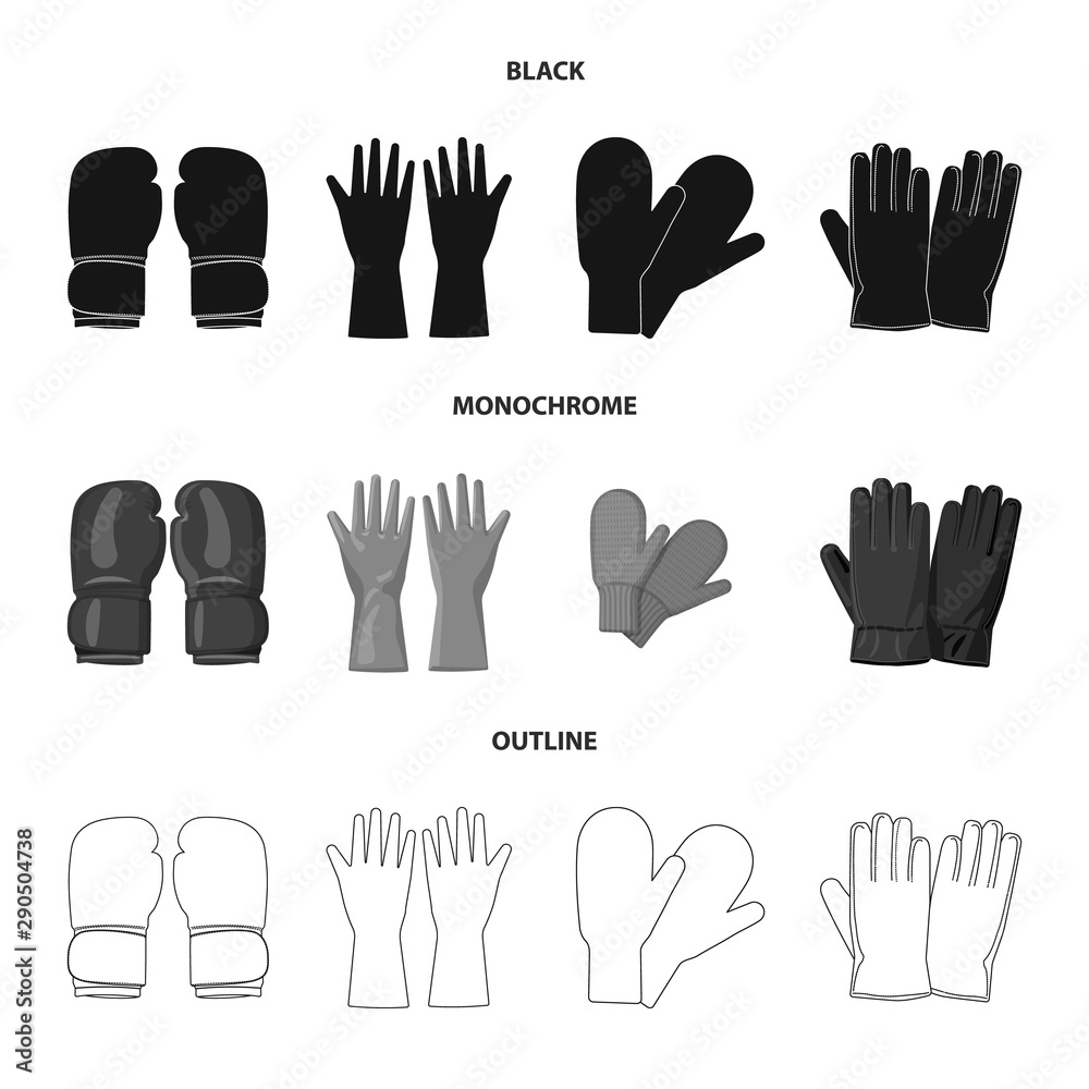 Vector illustration of glove and winter icon. Collection of glove and equipment vector icon for stock. Vector illustration of glove and winter icon. Collection of glove and equipment vector icon for stock.