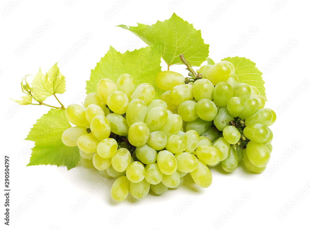 green grapes isolated on the white background green grapes isolated on the white background