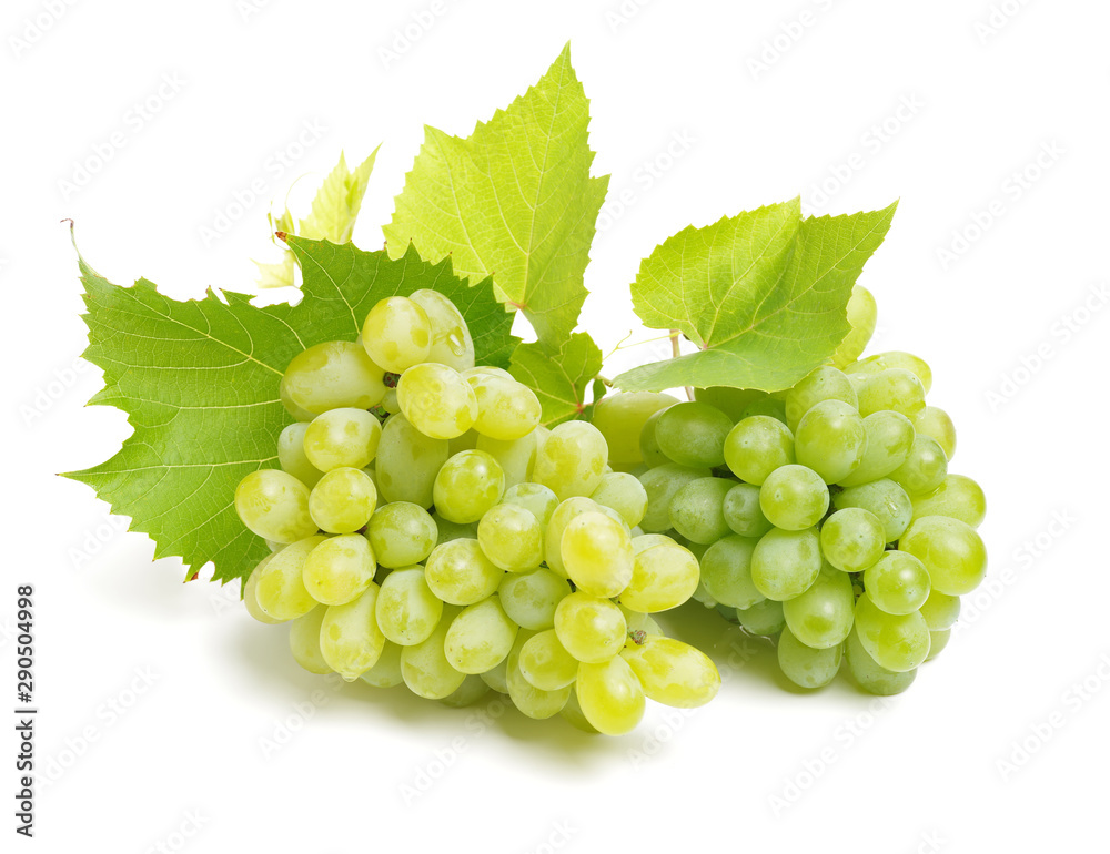 green grapes isolated on the white background green grapes isolated on the white background
