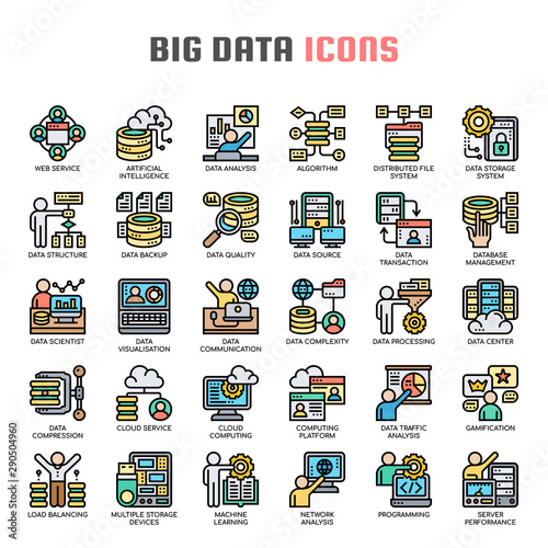 Big data  , Thin Line and Pixel Perfect Icons