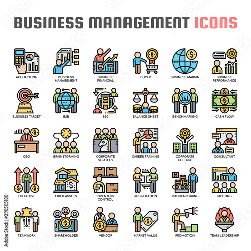 Business Management , Thin Line and Pixel Perfect Icons