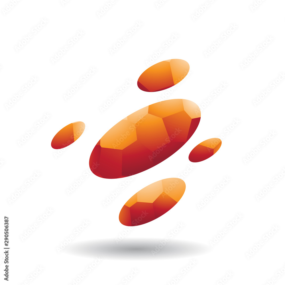 Abstract Symbol of Oval Dots Icon with Mosaic Pattern Abstract Symbol of Oval Dots Icon with Mosaic Pattern