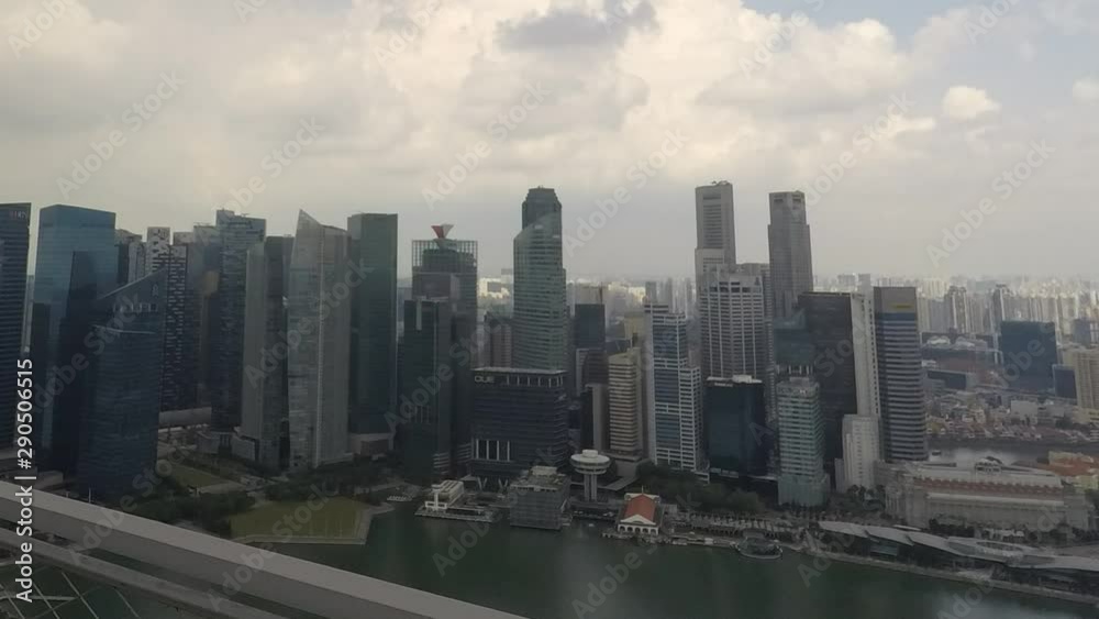 Time lapse of clouds passing over Singapore skyline - zoom out Time lapse of clouds passing over Singapore skyline - zoom out