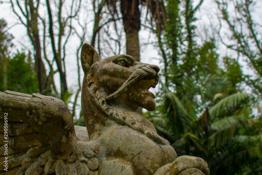 Statue in a garden in Furnas area, Sao Miguel Island, Azores