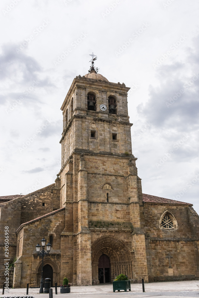View of the Collegiate Church in Aguilar de Campoo in Palencia