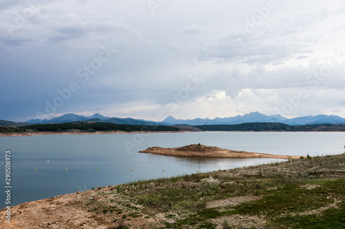 Fototapeta Naklejka Na Ścianę i Meble -  part of the water reservoir in the mountain in Aguilar de Campoo in Palencia