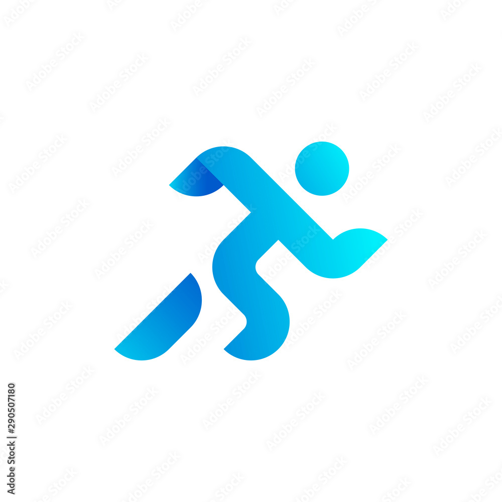 Running man, athletics, marathon, summer sport, run icon isolated on white background. Minimal cover design. Creative line-art set.