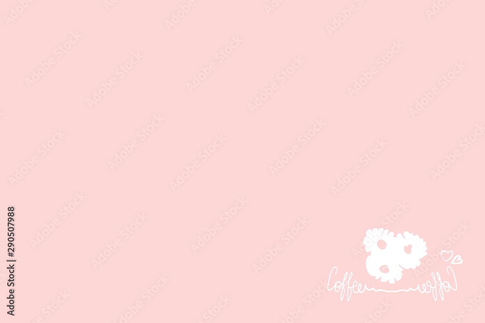 Page design for printed products on the theme of morning coffee, breakfast, cafe, graphic drawing on a pink background, in vector Page design for printed products on the theme of morning coffee, breakfast, cafe, graphic drawing on a pink background, in vector