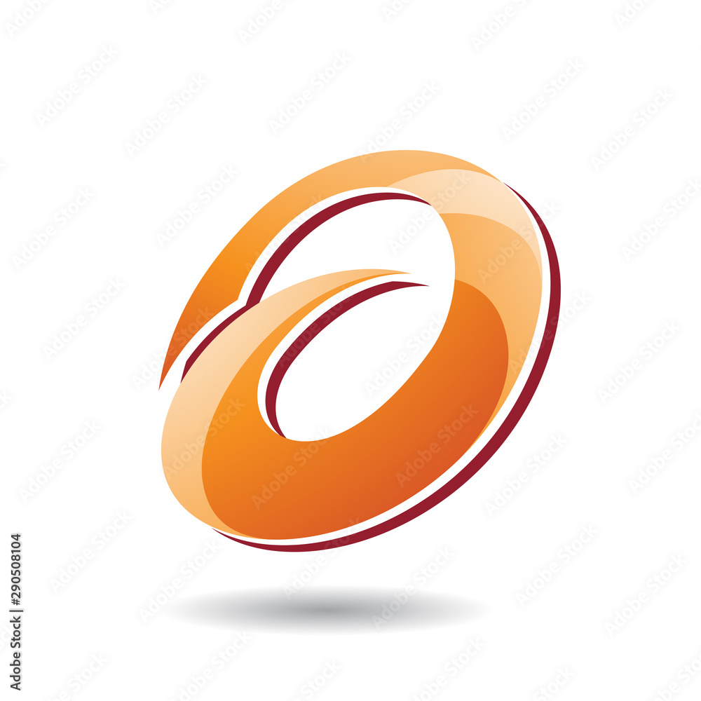 Abstract Symbol of Oval Letter A Icon