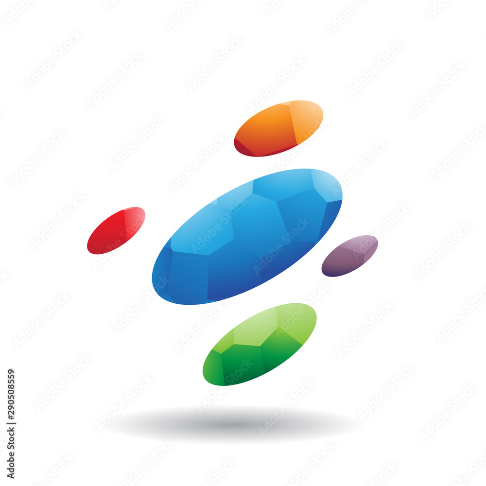Abstract Symbol of Oval Dots Icon with Mosaic Pattern Abstract Symbol of Oval Dots Icon with Mosaic Pattern