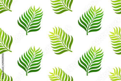 Green palm leaves seamless pattern.