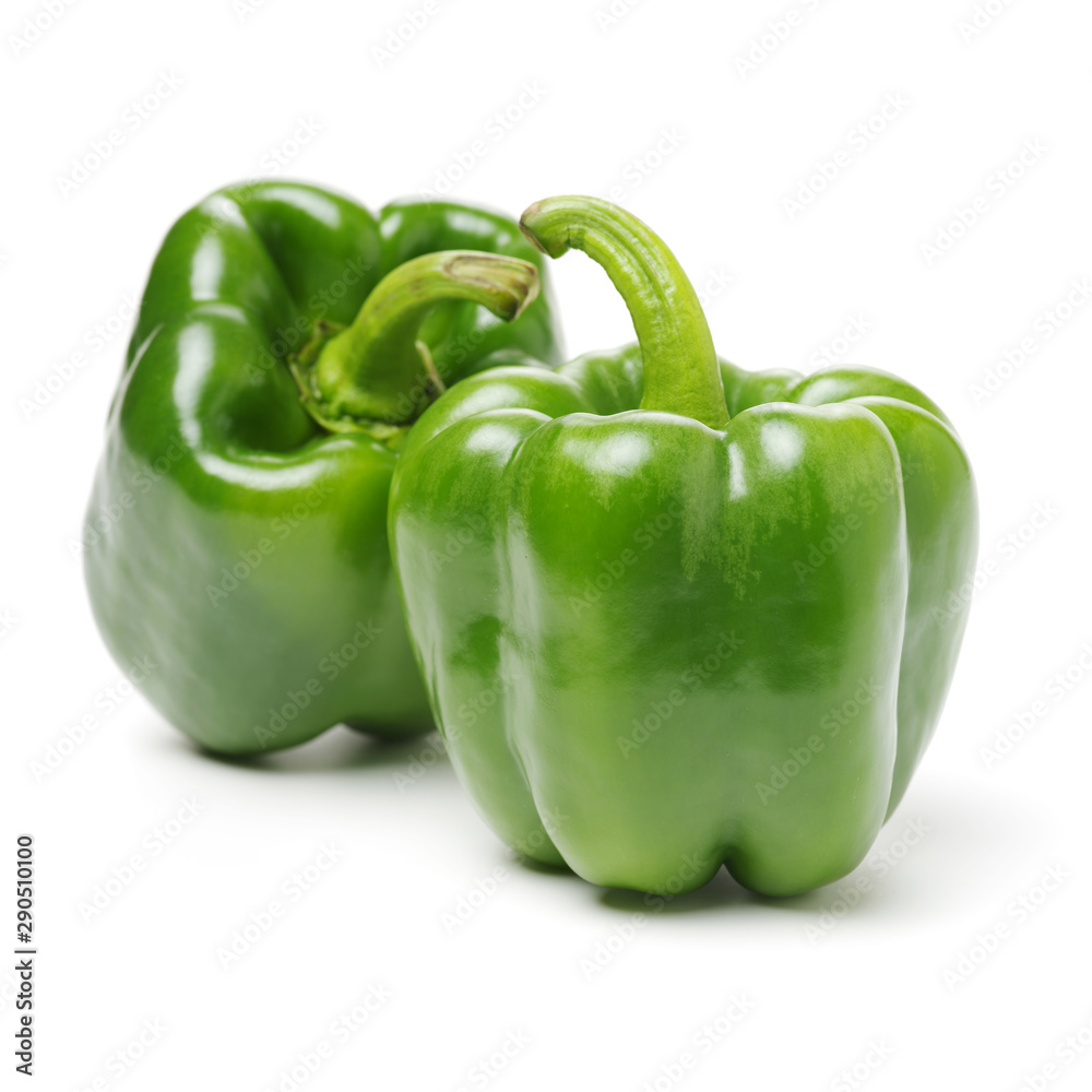fresh bell pepper (capsicum) on white background