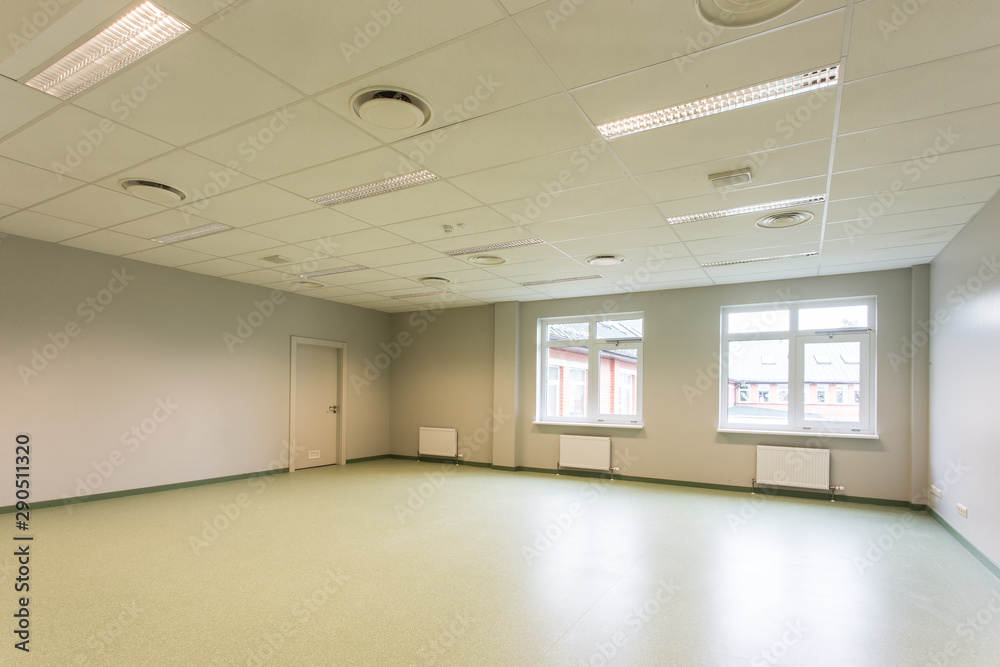 Empty classroom with  modern  simple lightening.