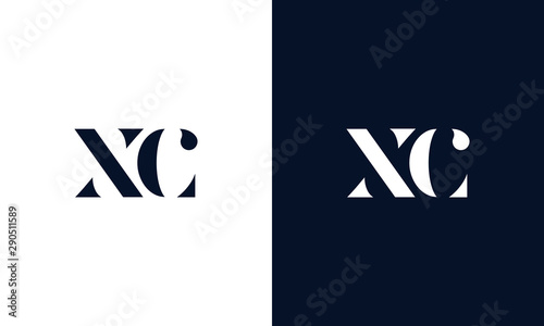 Creative flat letter XC logo. This logo icon incorporate with abstract shape in the creative way.