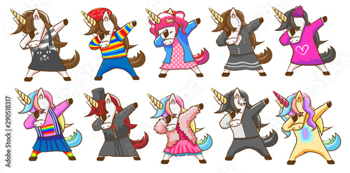 unicorn vector set clipart design