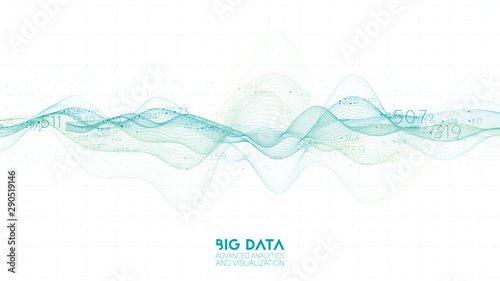 Violet abstract binary wave. 3D big data visualization. Intricate financial data threads analysis. Business analytics representation. Futuristic infographics aesthetic design. Finance concept