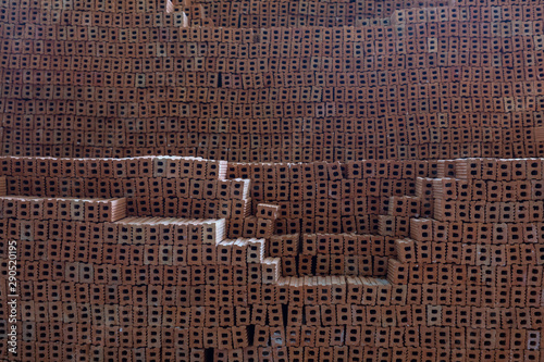 Brick piles placed on the factory floor.