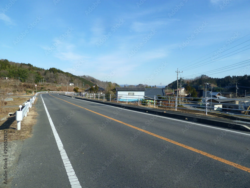 Naklejka premium 茨城の田舎道