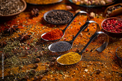 Fototapeta Naklejka Na Ścianę i Meble -  Various spices selection.