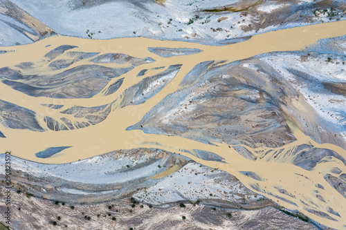 aerial view of kunlun river photo