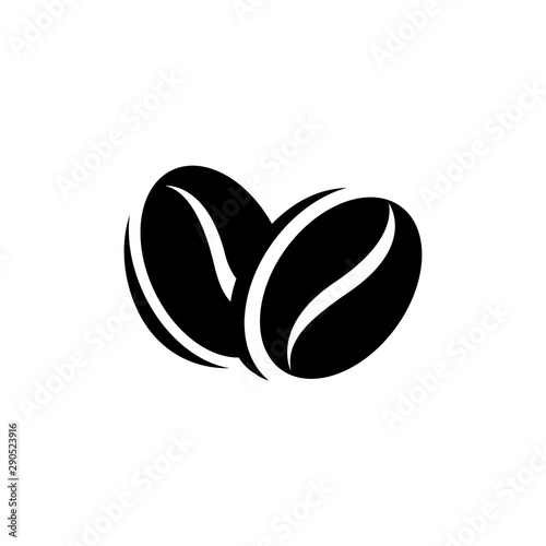 Black Coffee Beans Icon isolated on a White Background Illustration