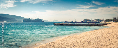  Scenic beautiful view of Nha Trang beach. Panorama