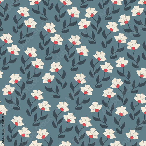 Canvas-taulu Natural floral farmhouse style seamless patterns for kitchenware and homeware, f